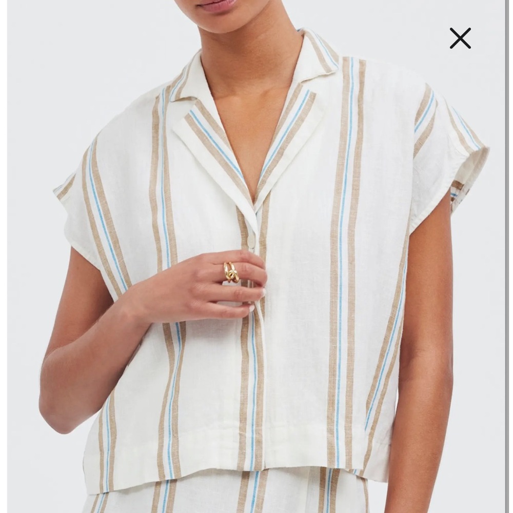 Madewell Boxy cap sleeve Linen Shirt S